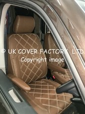 VAN SEAT COVERS FOR VW TRANSPORTER T5  TAN LEATHERETTE 