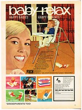 Baby Relax Packaway High Chair 1965 Full Page Magazine Ad Advert FC260