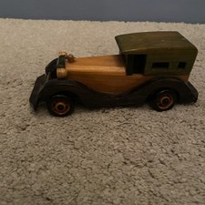 Vintage Wooden Handcrafted Classic Car Model Handmade 8”long