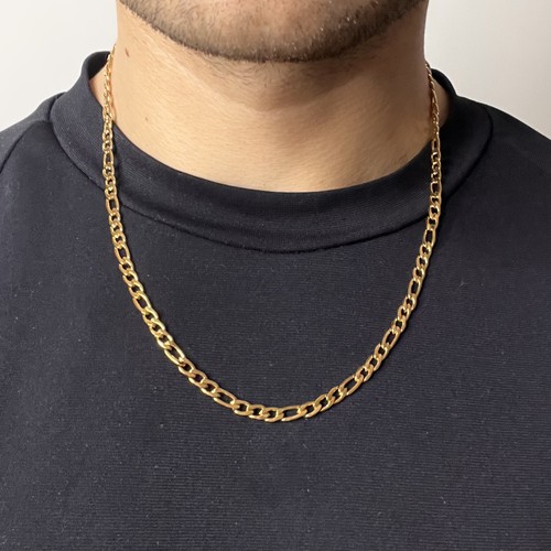 Men gold figaro chain - gold,