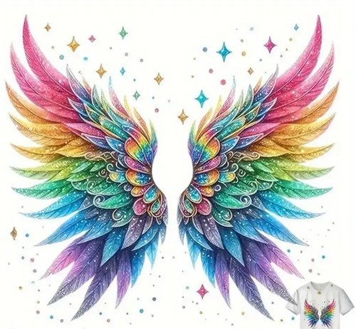 Rainbow wings large - large, iron