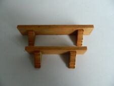 (A4.20) 1/12th  DOLLS HOUSE HANDMADE X 2  STAINED ( medium oak) WOODEN  SHELVES