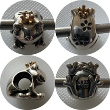 PANDORA SILVER & 14K GOLD FROG PRINCE CHARM REF 791118 NOW RETIRED