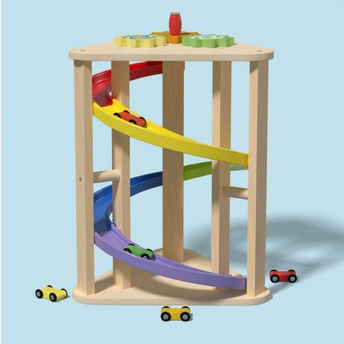 Wooden spiral ramp - ramp, brain