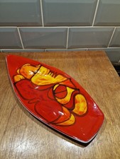 Vintage Midcentury Poole Pottery Delphis Spear Plate Dish Orange Signed 82