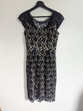 Shubette Navy Lace Beaded Dress Mother Of The Bride Nude Size 8 Evening Cruise 