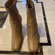 BHS Ladies Beige/Camel leather ankle boots size UK 5 EUROPE 38 Leather Upper.