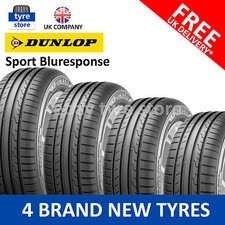 4X New 205/55/16 Dunlop Sport BLURESPONSE 91W 2055516 205 55 16 (4 TYRES)