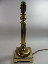 Vintage  cast brass reeded column  lamp base.