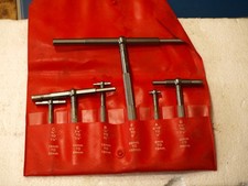 VINTAGE STARRETT TELESCOPIC GAUGES NO. S579H SET OF SIX IN PLASTIC CASE.