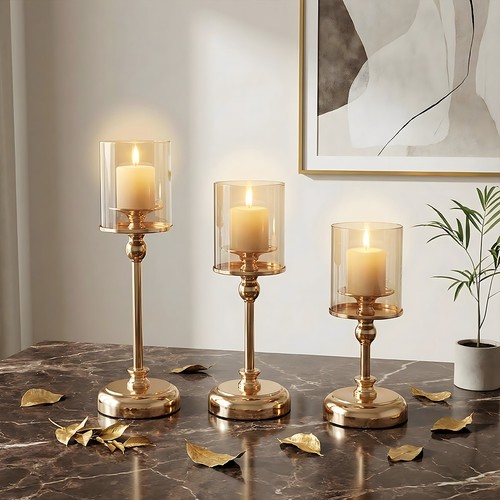 Luxury gold candle holder - holder, set