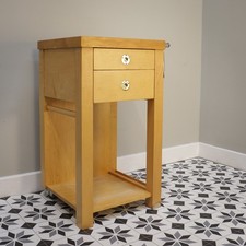 A Modern Butchers Block Kitchen Island with Utensil Storage in Beech