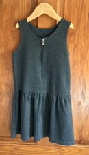 MATALAN Girl’s Grey Pinafore Knee Length School Dress - Size 5-6 Years 
