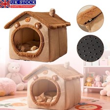 Pet Cat Kitten Dog Beds Igloo Fleece Bed Pyramid Cozy Washable Warm House Cave