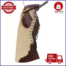 Leather Chaps Men Western Suede Rodeo Mountain Horse Rider Cowboy Fringe Chaps