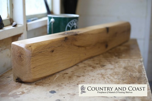 Oak beam fireplace - beam, mantel