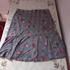 Women's Bonmarche Black Grey red Check Flare Skirt Size UK 18