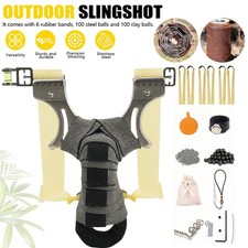 Powerful Hunting Slingshot Catapult High Velocity Stainless Steel + 200 Ammo