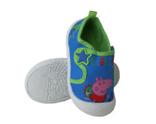 BOYS GEORGE PIG PEPPA LOW TOP CANVAS PUMPS TRAINERS SHOES INFANTS UK SIZE 4-9