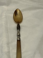 Vintage French  Horn Serving Spoon With Decorative Handle
