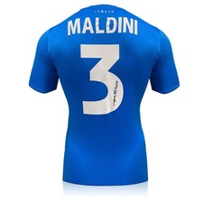 Paolo Maldini Signed Italy 2022 Home Football Shirt