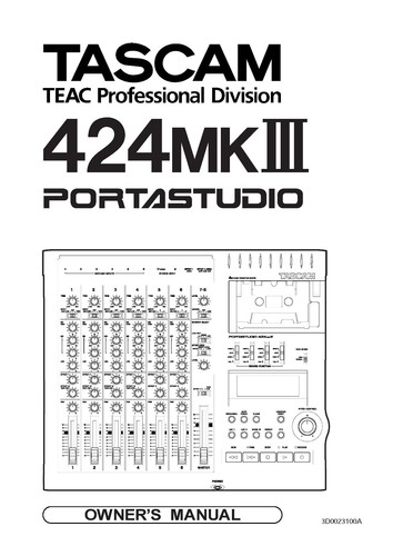 User manual for tascam - user,