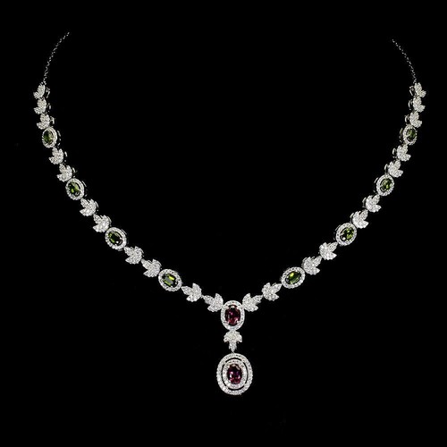 Silver necklace chrome - silver,