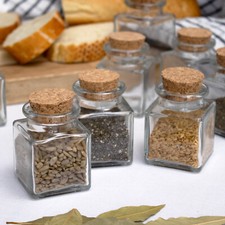 Set Of 12 Square Glass Spice