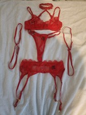 Red Lace Lingerie Set Harness