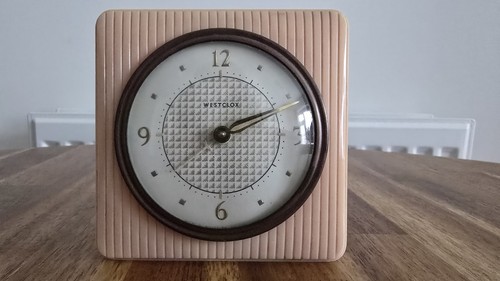 Westclox pink alarm clock - westclox,