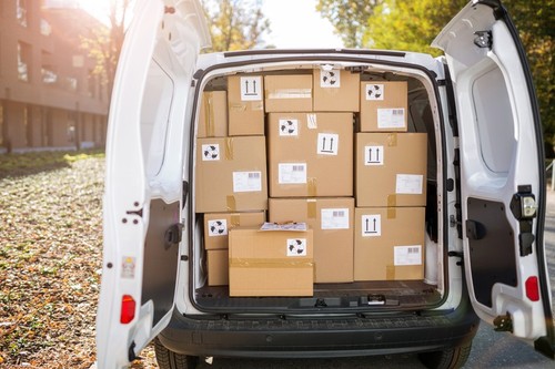 Delivery courier van parcels