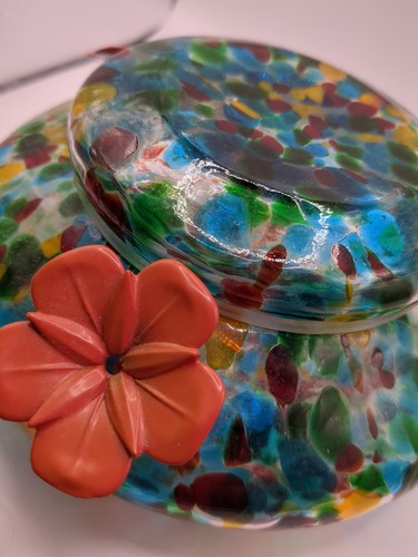 Confetti art glass hummingbird - confetti,