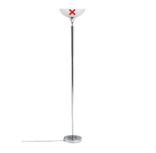 John Lewis Azure Uplighter Dimmable Floor Lamp H180 (Dent/No Shade} B+