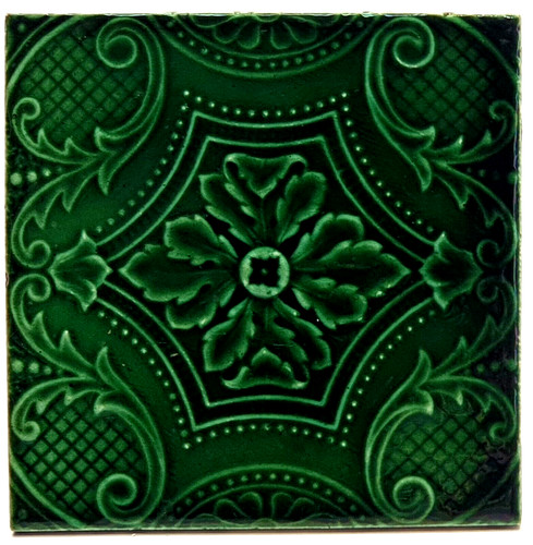 Antique fireplace tile - fireplace, moulded