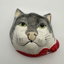 Babbacombe Pottery Cat Kitty String Scissor Holder Philip Laureston England Grey