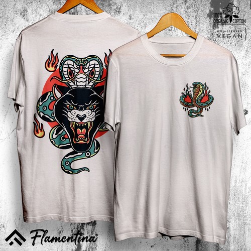 Burning snake mens tshirt - burning,