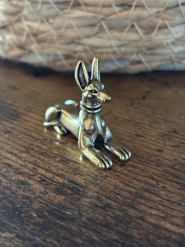 Brass anubis figurine - brass, egyptian