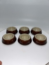 Vintage Denby Homestead Brown Egg Cups Set of 6 Stoneware Pottery VGC