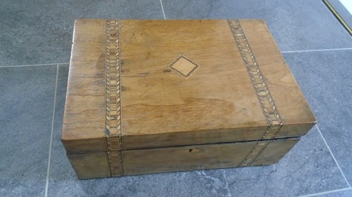 Antique inlaid writing - inlaid, box