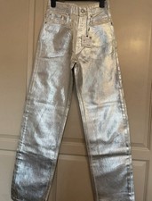 New Zara Silver Coated Jeans