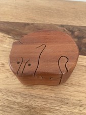 Small Wooden Cat Shaped Puzzle Box