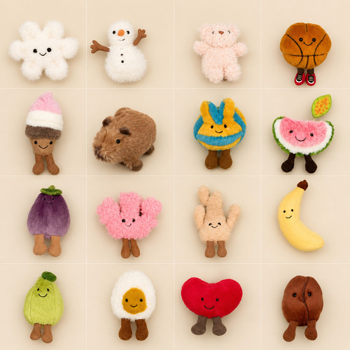 Cute plush keychain animal bag - keychain,