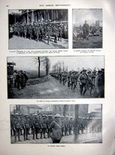 Original Old Vintage Print Belgium Army Troops British Joffre King Albert 1927