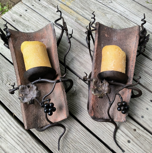 Rare pair tuscan roof tile - tuscan,