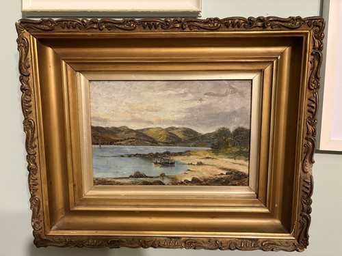 Antique signed oil canvas - on,