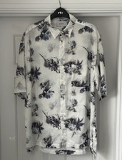 Acne Studios Style Oversized Shirt, Floral Flower Pattern 