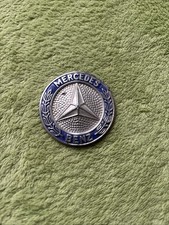 Vintage Mercedes Benz Round Metal Car Badge Emblem