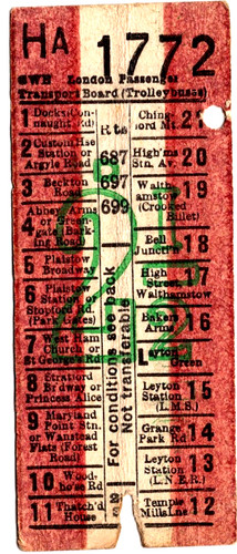 Trolleybus ticket london - trolleybus,