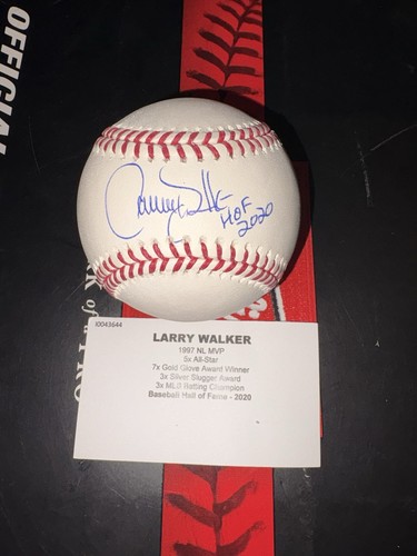 Larry walker autographed mlb - larry,