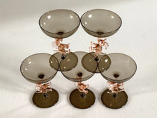 Rare Set of 5 Bimini Art Deco Fritz Lampl Elephant Cordial Glasses Austria 1930s